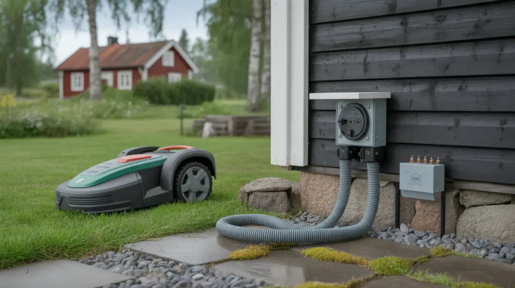 sommarstart i juni s ker el till robotgr sklipparens laddstation